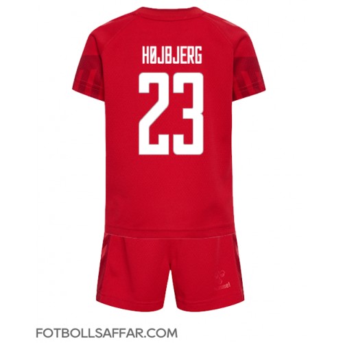 Danmark Pierre-Emile Hojbjerg #23 Hemmadräkt Barn VM 2022 Kortärmad (+ Korta byxor)